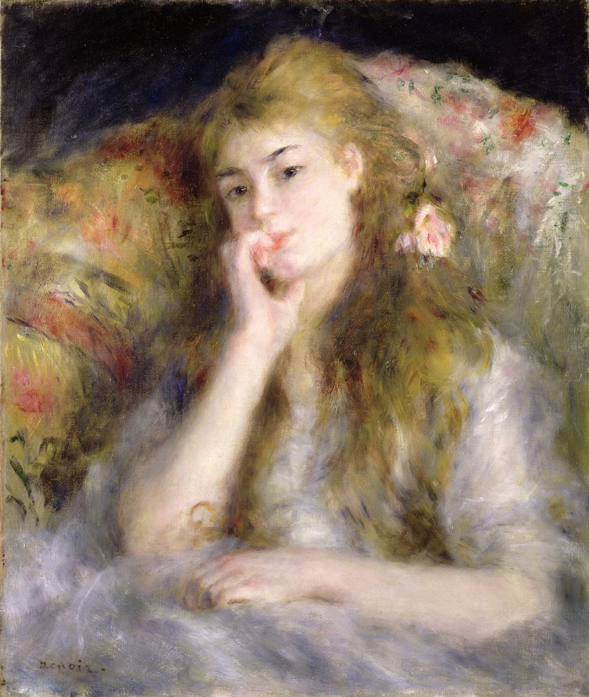 Siedząca młoda kobieta, ok. 1876-77 autorstwa Pierre-Auguste Renoir