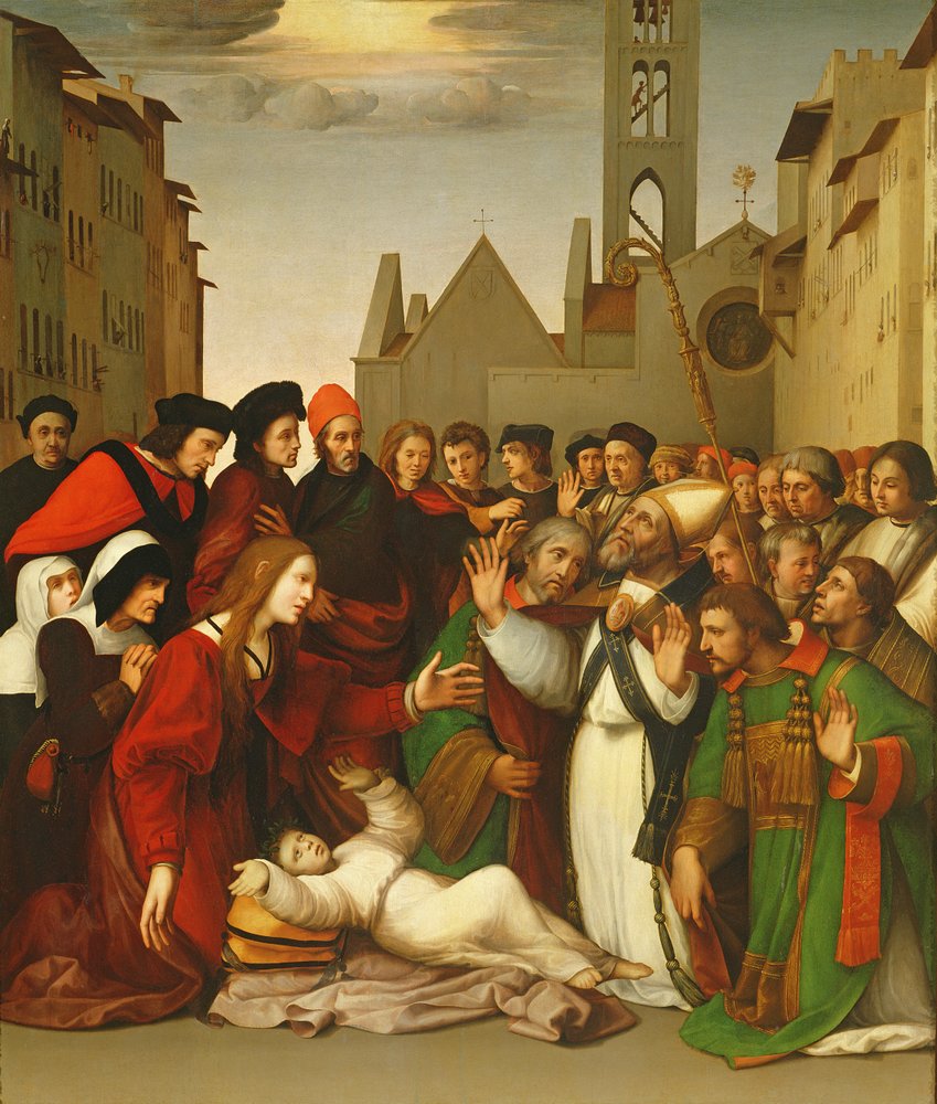 Św. Zenobius wskrzeszający chłopca z martwych autorstwa Ridolfo , Il Ghirlandaio