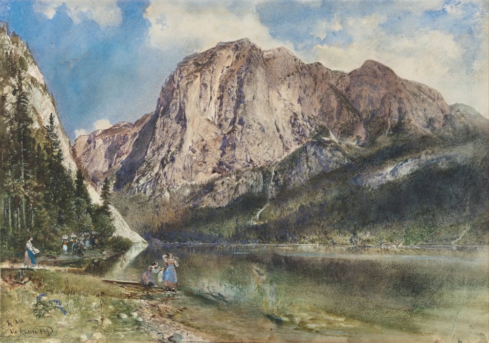 Jezioro Altaussee i twarz góry Trissel autorstwa Rudolf von Alt