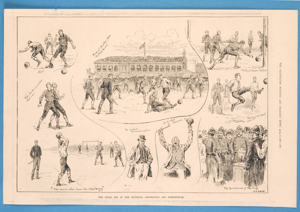 Finał konkursu Pucharu Związku Piłki Nożnej, z „The Illustrated Sporting and Dramatic News”, 6 kwietnia 1889 (litografia) autorstwa S. T. Dadd