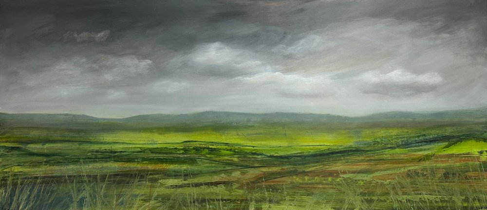 "Pejzaż angielski", 2023, (akryl na płycie) autorstwa Sarah Thompson-Engels