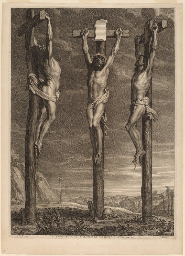 Chrystus ukrzyżowany między dwoma złodziejami autorstwa Schelte Adams Bolswert after Sir Peter Paul Rubens