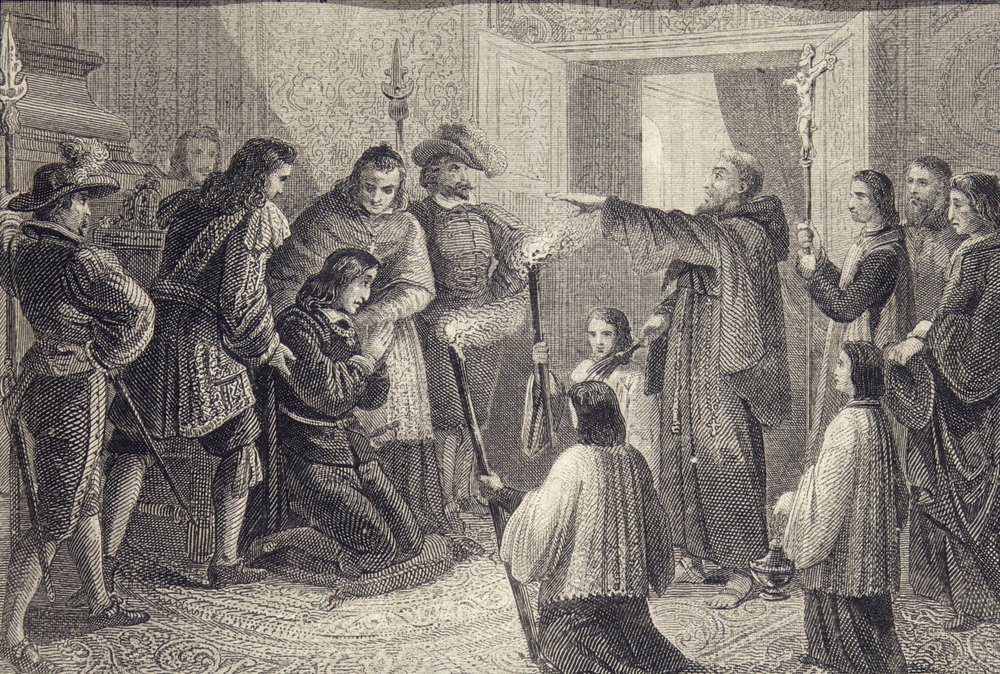 Egzorcyzmy Karola II z Hiszpanii (1665-1700) c.1698 autorstwa Spanish School