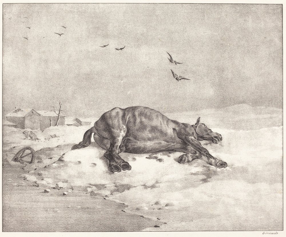 Martwy koń autorstwa Theodore Gericault