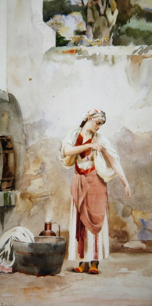 Grecka piękność (akwarela na papierze) autorstwa Theodore Jacques Ralli
