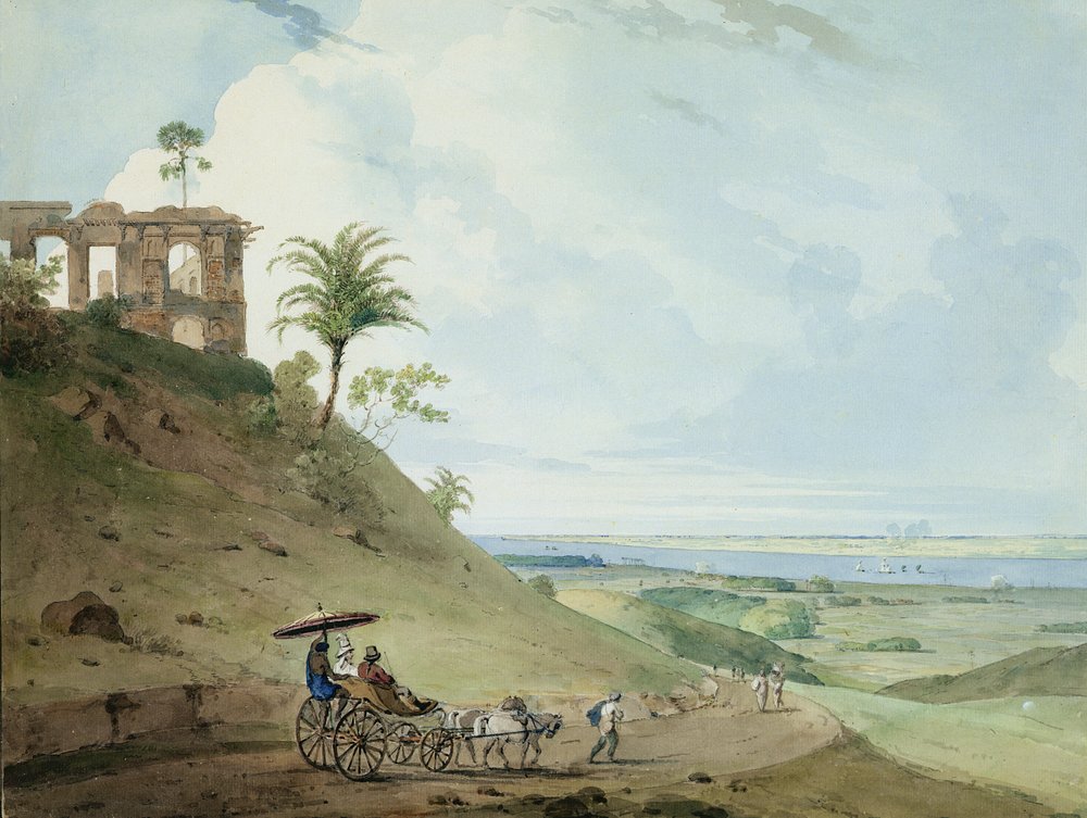 Ruiny na Pir Pihar, w pobliżu Monghyru w Biharze, 1790 autorstwa Thomas und William Daniell