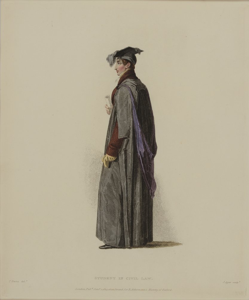 Student prawa cywilnego, sztych. J. Agar, opublikowany w „History of Oxford” R. Ackermanna, 1814 (rycina ręcznie kolorowana) autorstwa Thomas Uwins