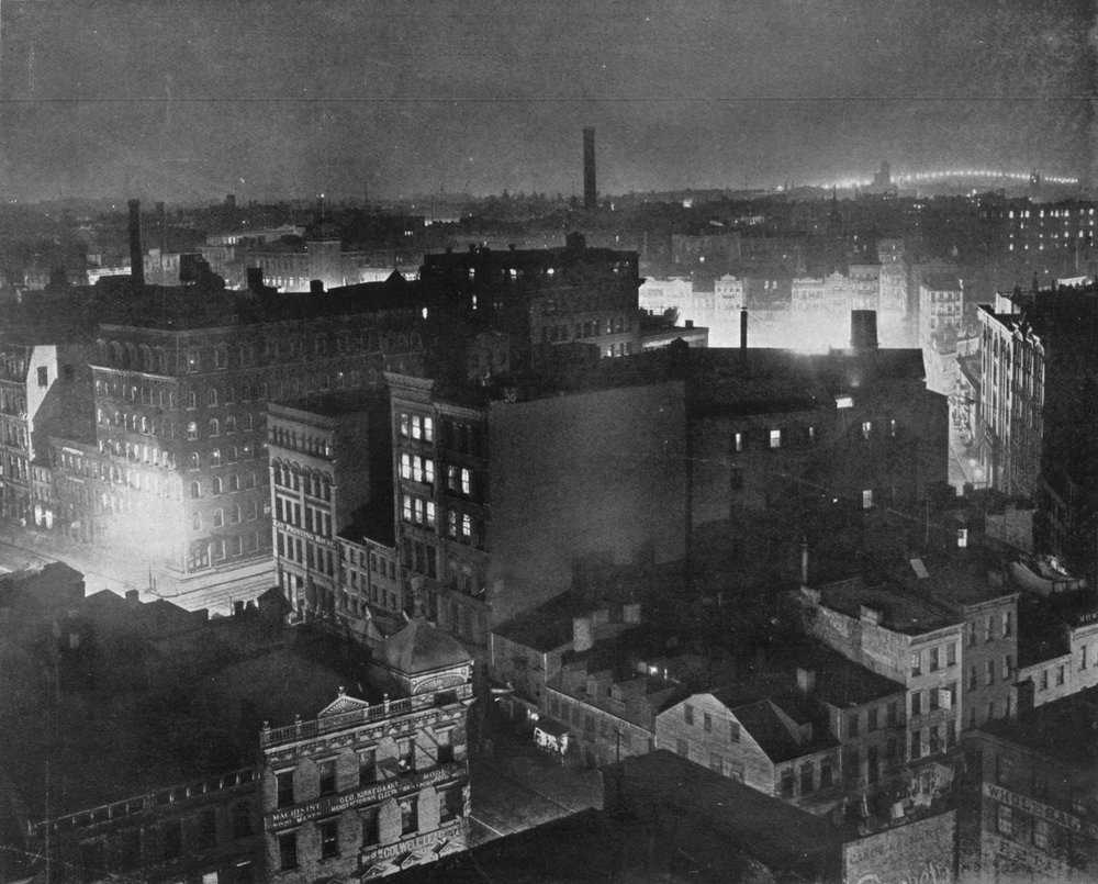 Widok Nowego Jorku nocą, 1915 autorstwa Unbekannt