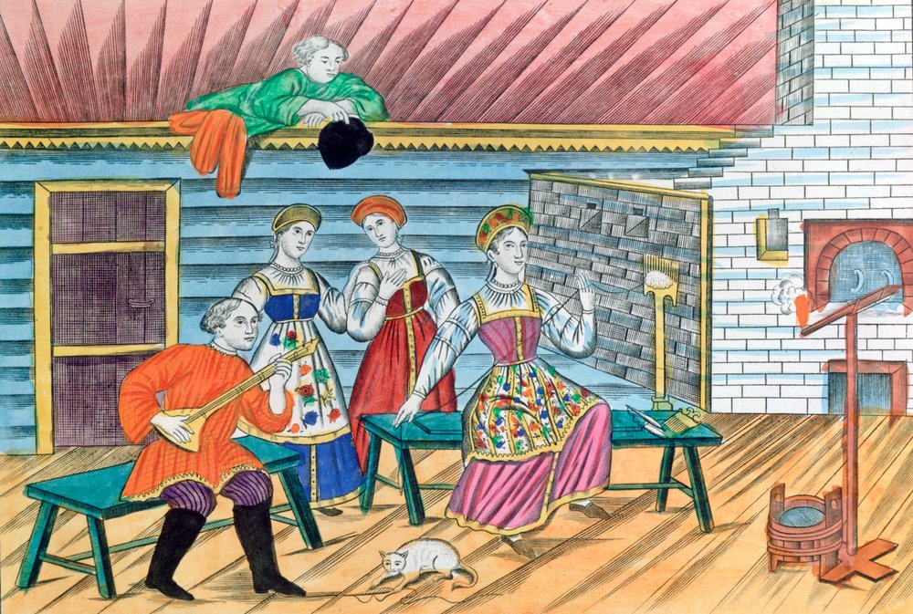 Rosyjska scena wewnętrzna, 1856 autorstwa Unbekannt