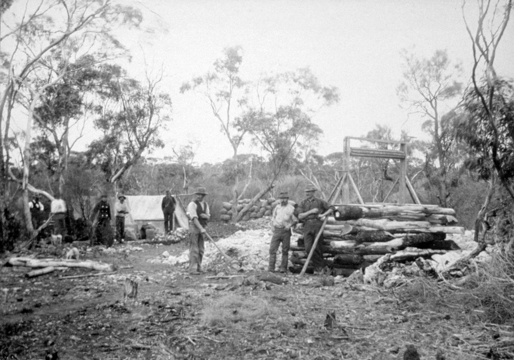Kopalnia złota w wodospadzie, Boorara, Kalgoorlie, Australia Zachodnia, 1896 r. autorstwa Unbekannt