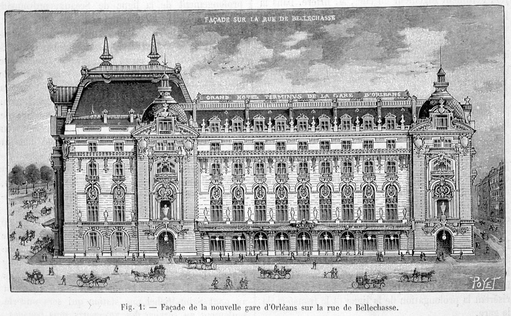 Fasada nowej stacji Orleanu przy rue de Bellechasse - w „La Nature” autorstwa Unknown artist