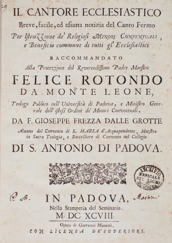 Frontyspis Il cantore ecclesiastico autorstwa Giuseppe Frezza dalle Grotte autorstwa Unknown artist