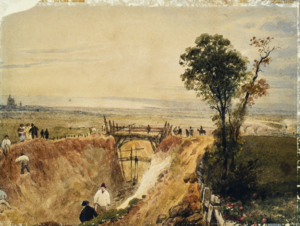 Tworzenie kolei Shoreham , ok. 1840 r. (akwarela na papierze) autorstwa Unknown artist