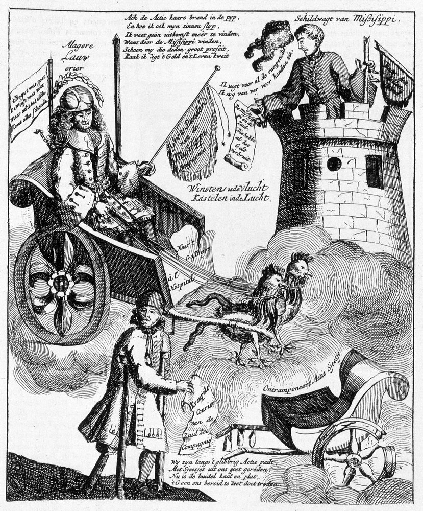 Holenderski druk satyryczny przeciwko Johnowi Law (1671-1729), w sprawie Mississippi autorstwa Unknown artist