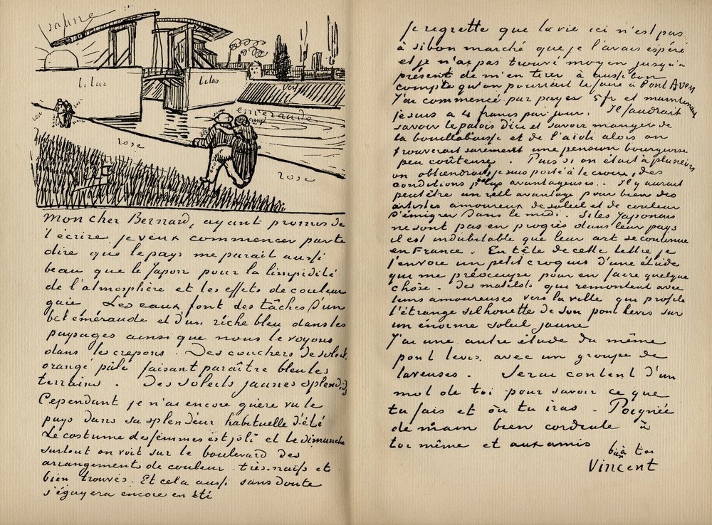 Faksymile listu Vincenta van Gogha do Émile