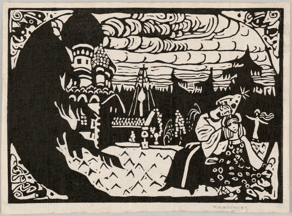 Siedzące dziewczęta, zwane także „Dwiema dziewczętami” autorstwa Wassily Kandinsky