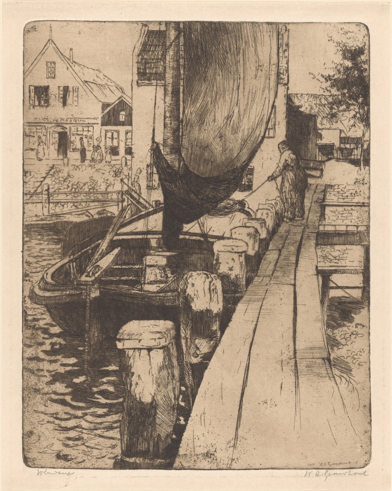 Volendam (oryginalny tytuł na obiekcie) autorstwa Willem Adrianus Grondhout (signed by artist)