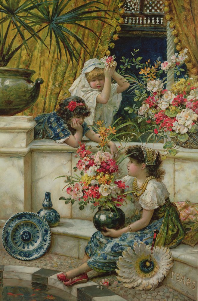 Kwiaty Wschodu, z Pears Annual, 1895 autorstwa William Stephen Coleman