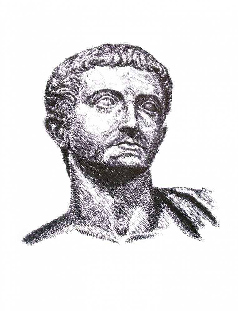Klasyczne rzymskie popiersie autorstwa Alessandro Nesci