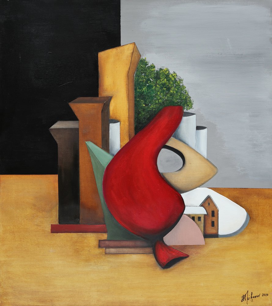 Czerwone geometryczne miasto autorstwa Alexander Trifonov