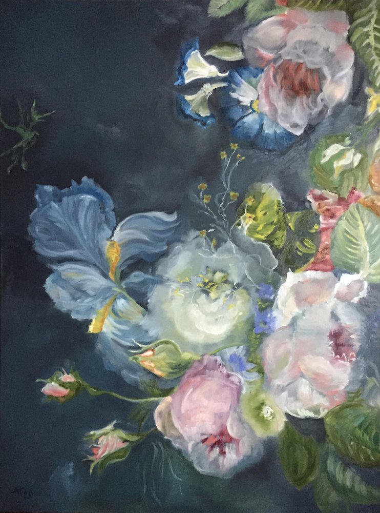 Ciemny bukiet kwiatowy autorstwa Alexandra Higgins