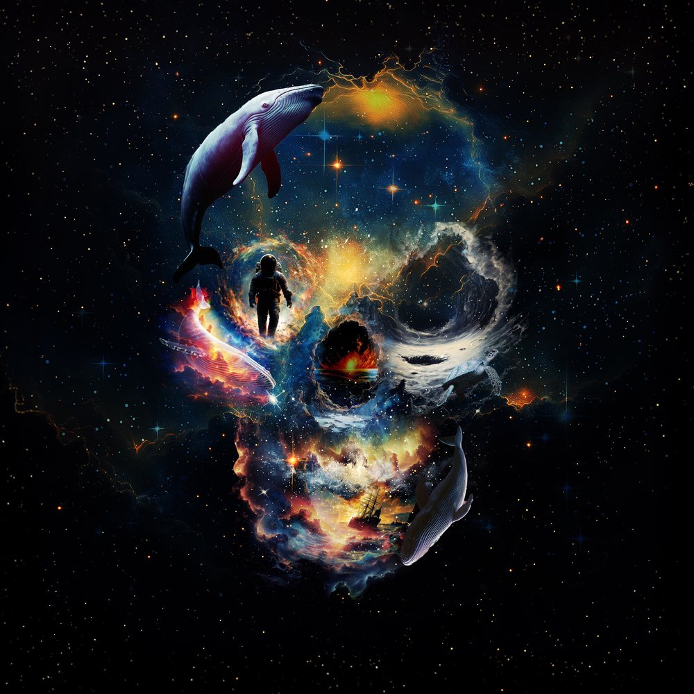 Czaszka kosmicznego wieloryba autorstwa Ali Gulec