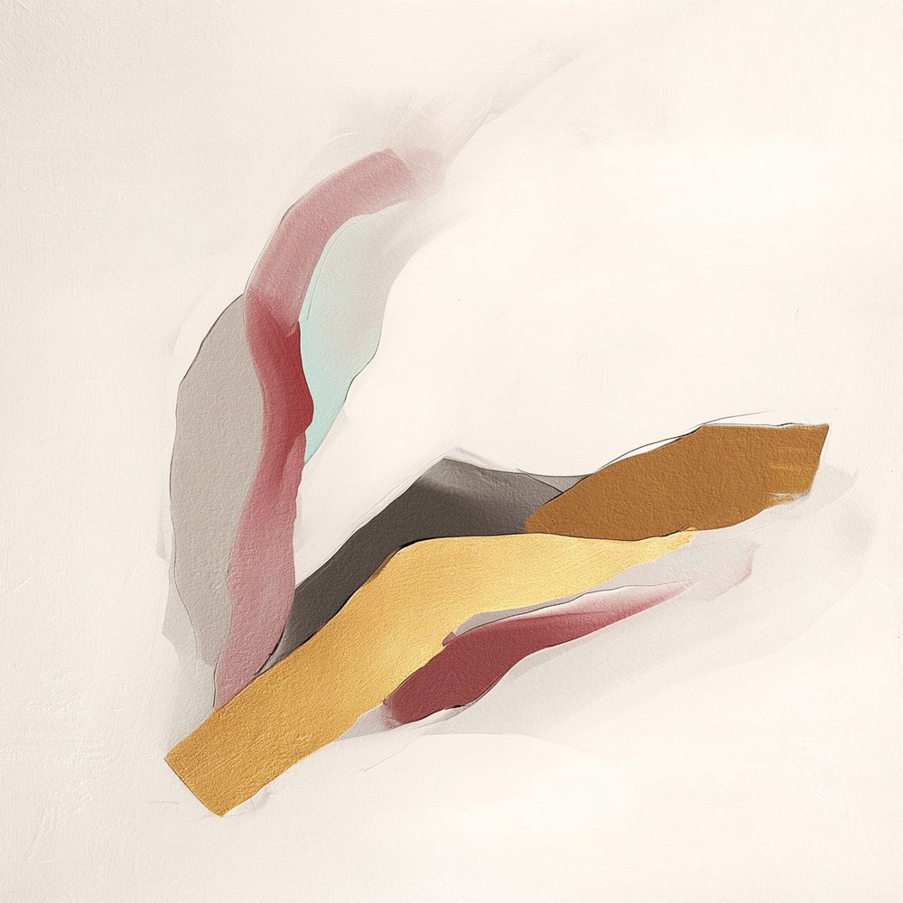 Nowoczesny, płynny, złoty abstrakt autorstwa Alma