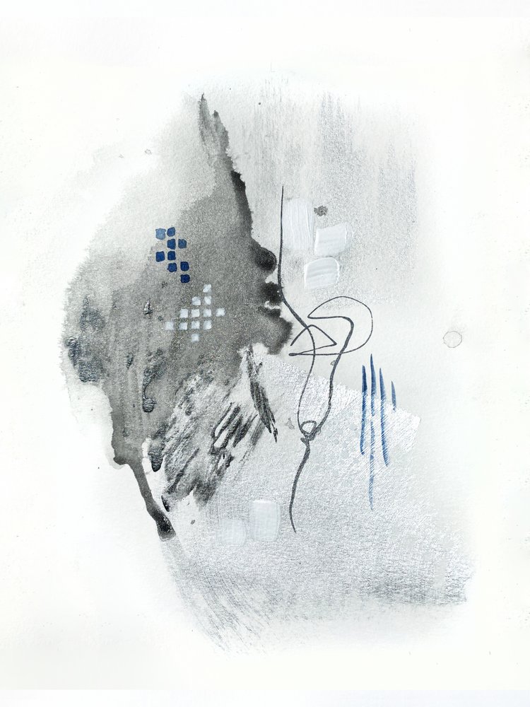 Abstrakcyjny płynny szaro-niebieski autorstwa Alyson Storms