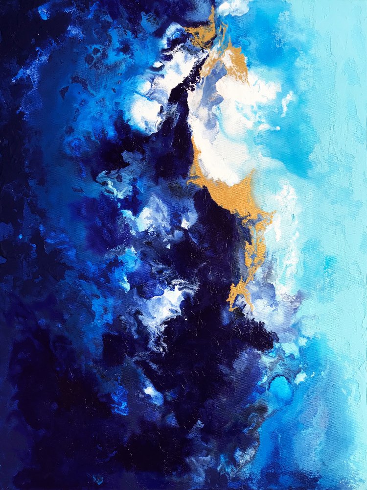 Głęboki błękit i złoty strumień autorstwa Alyson Storms