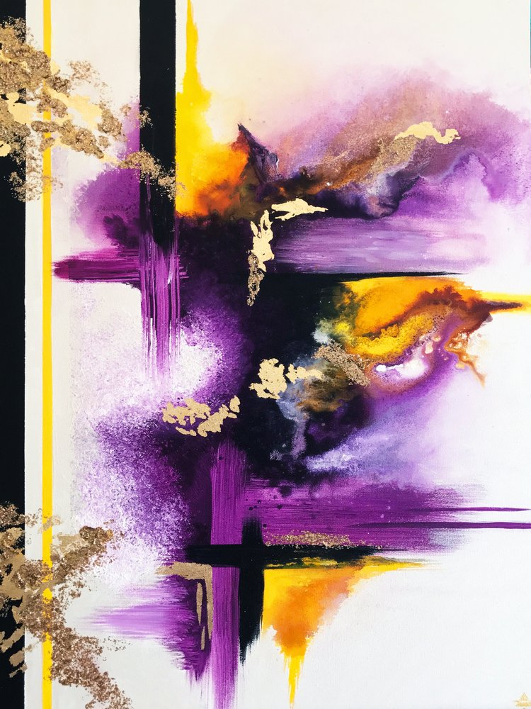 Energetyczny fioletowo-złoty autorstwa Alyson Storms