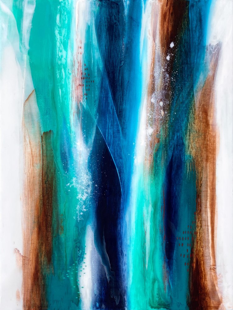 Płynące odcienie błękitu i brązu autorstwa Alyson Storms