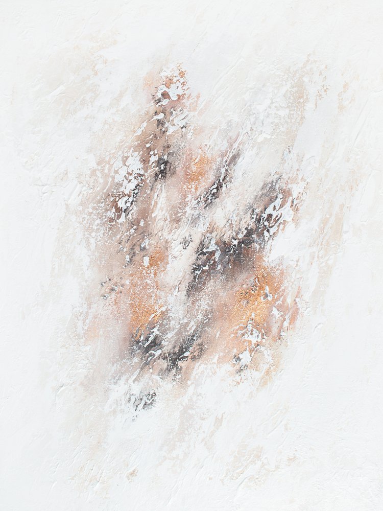 Teksturowany, abstrakcyjny wzór w złotej tonacji autorstwa Alyson Storms