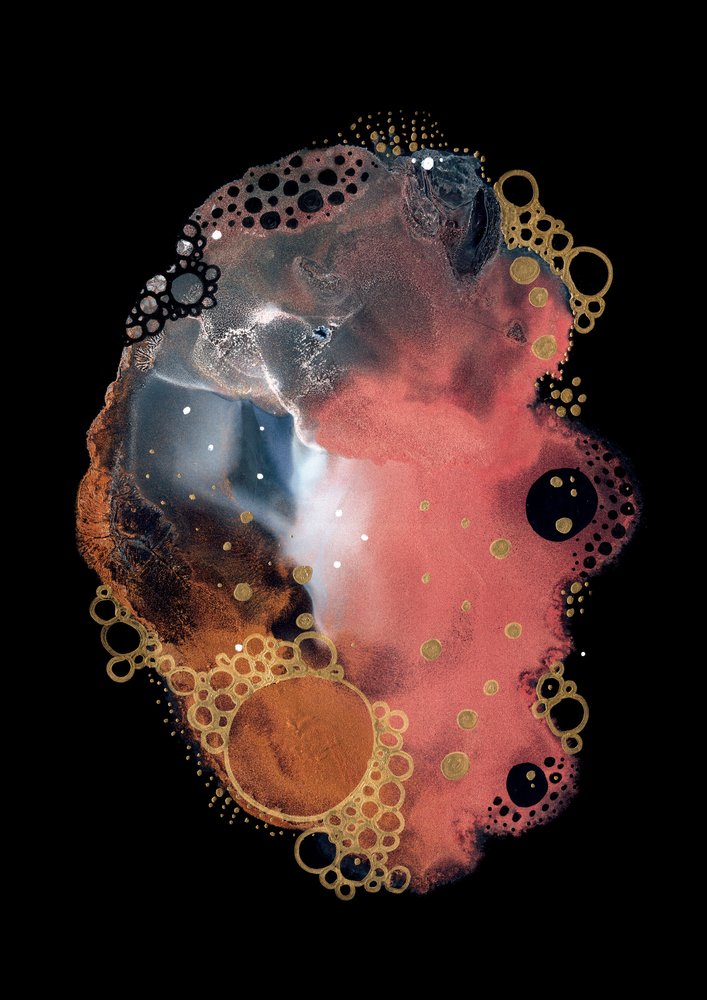 Kosmiczne złote bąbelki autorstwa Amy Louise Baker