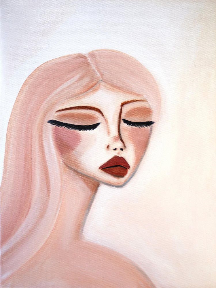 Spokojny różowy portret autorstwa Amy Straley