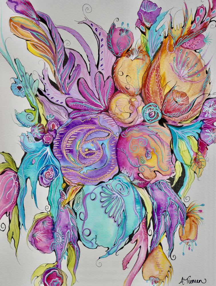 Kolorowe, bajkowe kwiaty autorstwa Amy Tieman