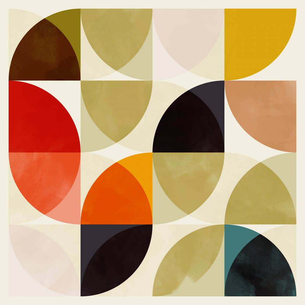 Okręgi, 19 listopada  Beżowe ćwiartki okręgów, jeden w drugim autorstwa Ana Rut Bre