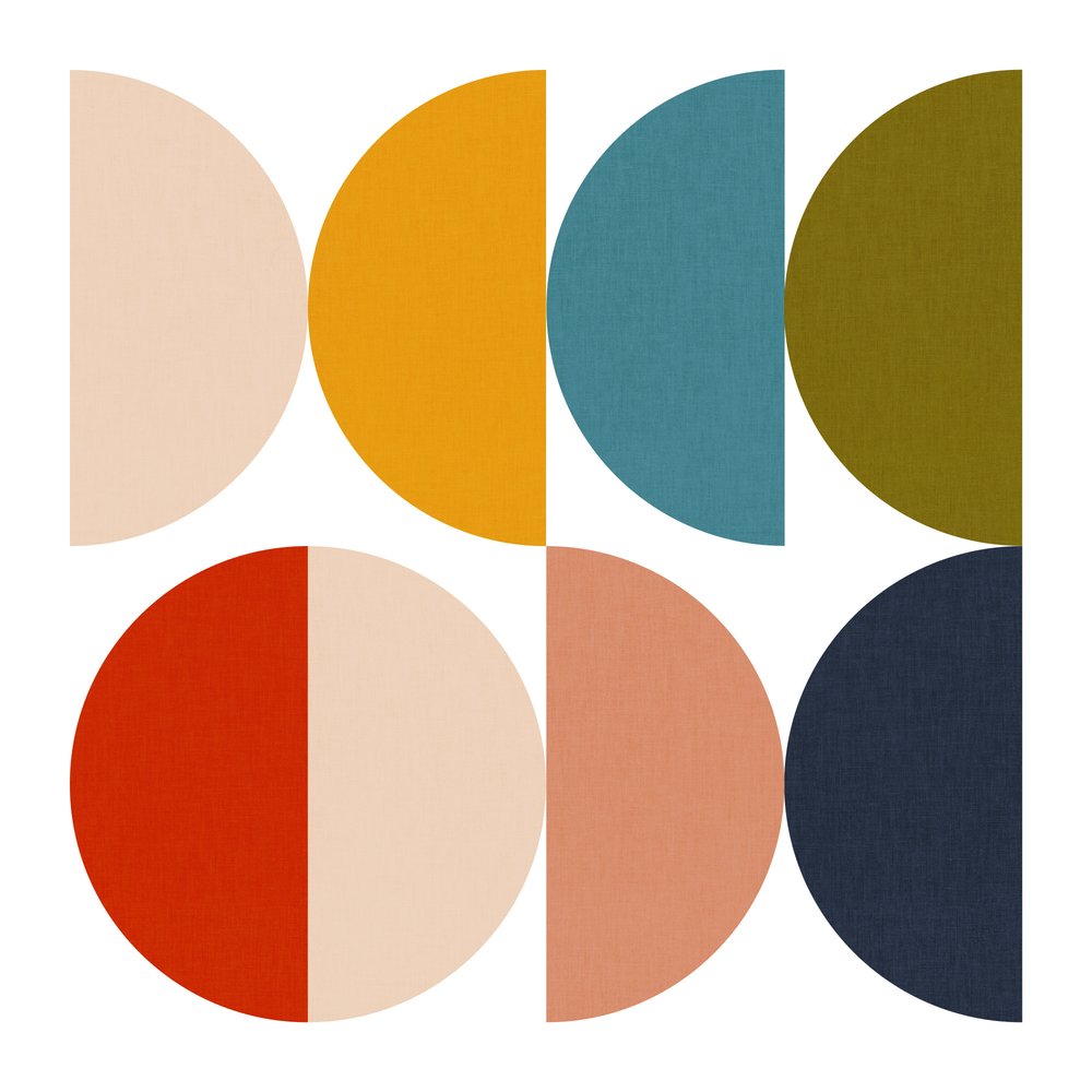 Geometryczna gra kolorów w stylu połowy wieku autorstwa Ana Rut Bre