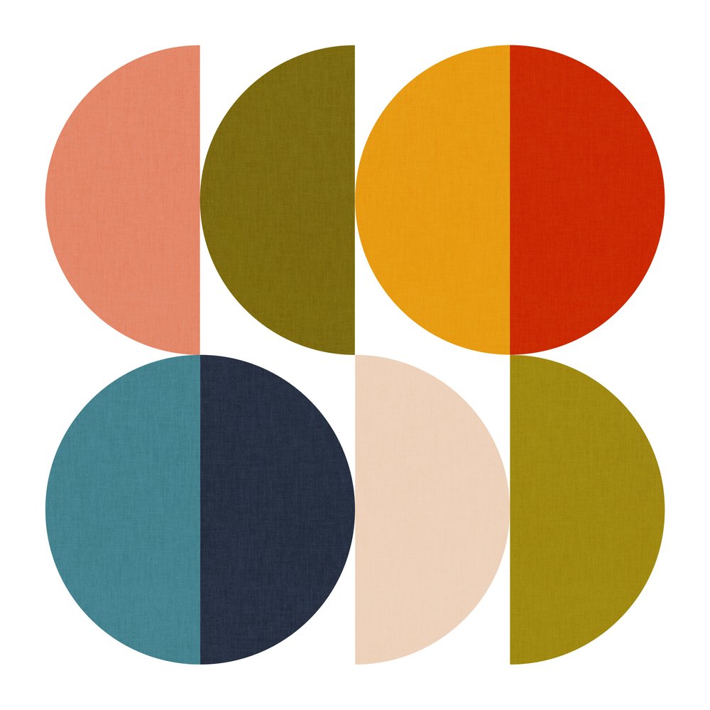 Geometryczna gra kolorów w stylu połowy wieku 2 autorstwa Ana Rut Bre