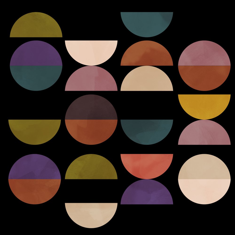 Środkowe koła, terakota, czarna 1 autorstwa Ana Rut Bre