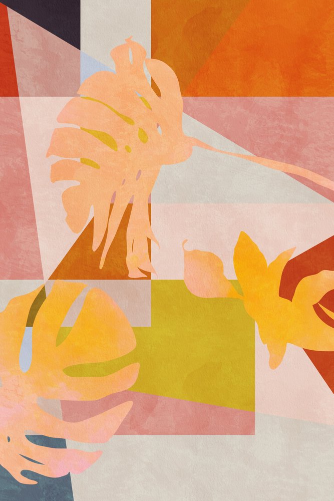 Liście w stylu organicznej geometrii Bauhausu autorstwa Ana Rut Bre