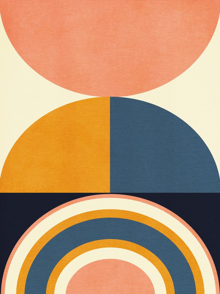 Rainbow Plus Shapes  Niebieski musztardowy 10 autorstwa Ana Rut Bre