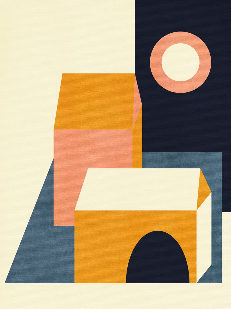 Rainbow Plus Shapes  Niebieski musztardowy 11 autorstwa Ana Rut Bre