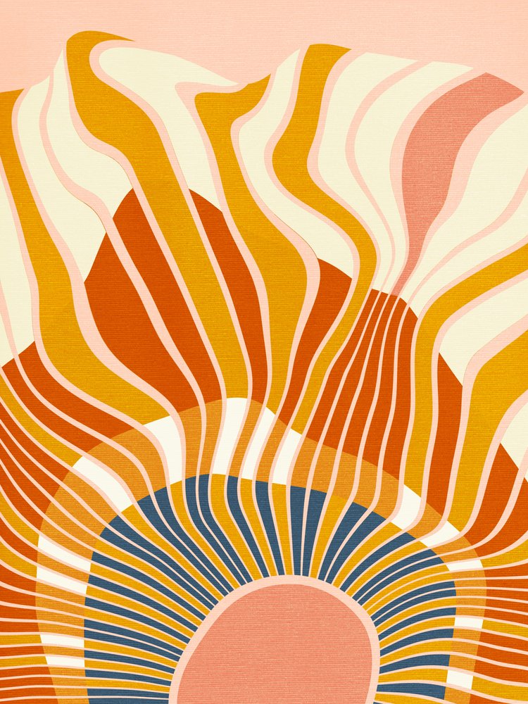 Rainbow Plus Shapes  Niebiesko-musztardowy 12 autorstwa Ana Rut Bre