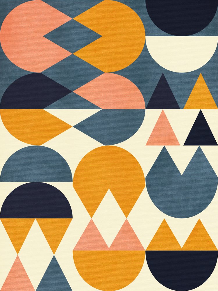 Rainbow Plus Shapes  Niebieski musztardowy 6 autorstwa Ana Rut Bre