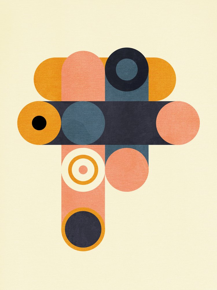 Rainbow Plus Shapes  Niebieski musztardowy 8 autorstwa Ana Rut Bre