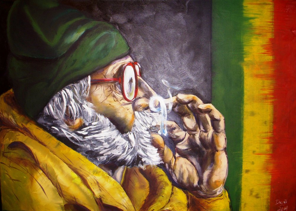 Palący Rasta autorstwa Anda Bieza