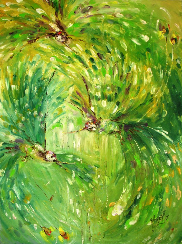 Kolorowe zielone kolibry autorstwa Anda Bieza