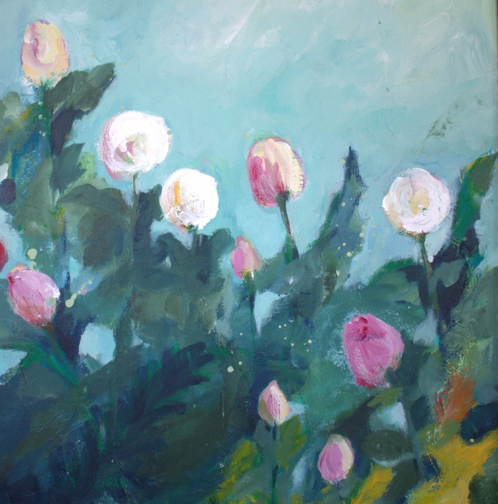 Kwitnące kwiaty w ogrodzie autorstwa Anna-Karin Bergius