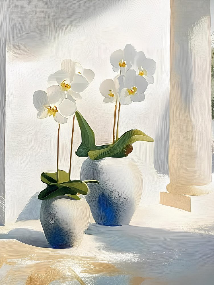 Eleganckie białe orchidee autorstwa Avanesova Elena