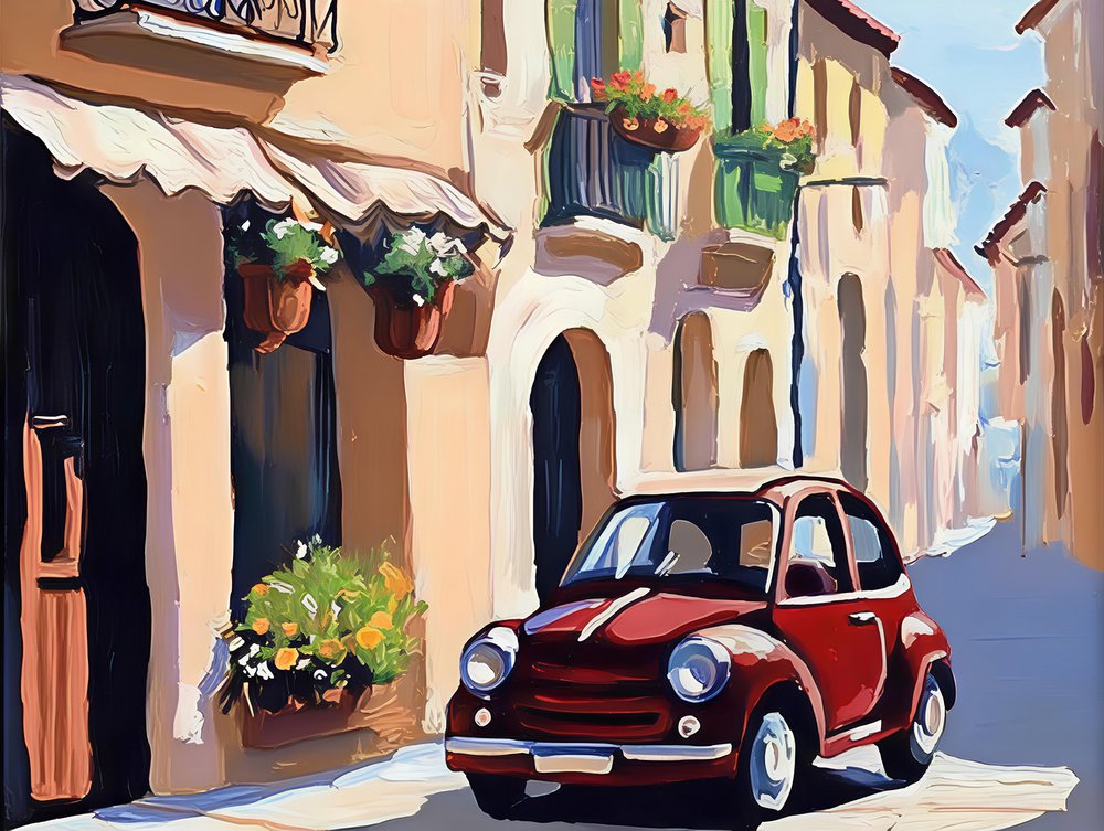 Red Car – europejskie ulice autorstwa Avanesova Elena